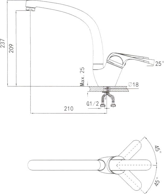 Комплект кухонная мойка Granula Standart ST-4802 белый + смеситель Granula GR-2024 арктик