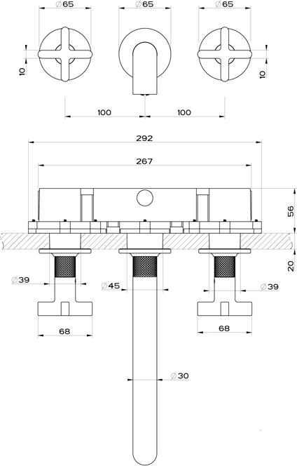 Смеситель для раковины Gessi Inciso 58192#149, finox