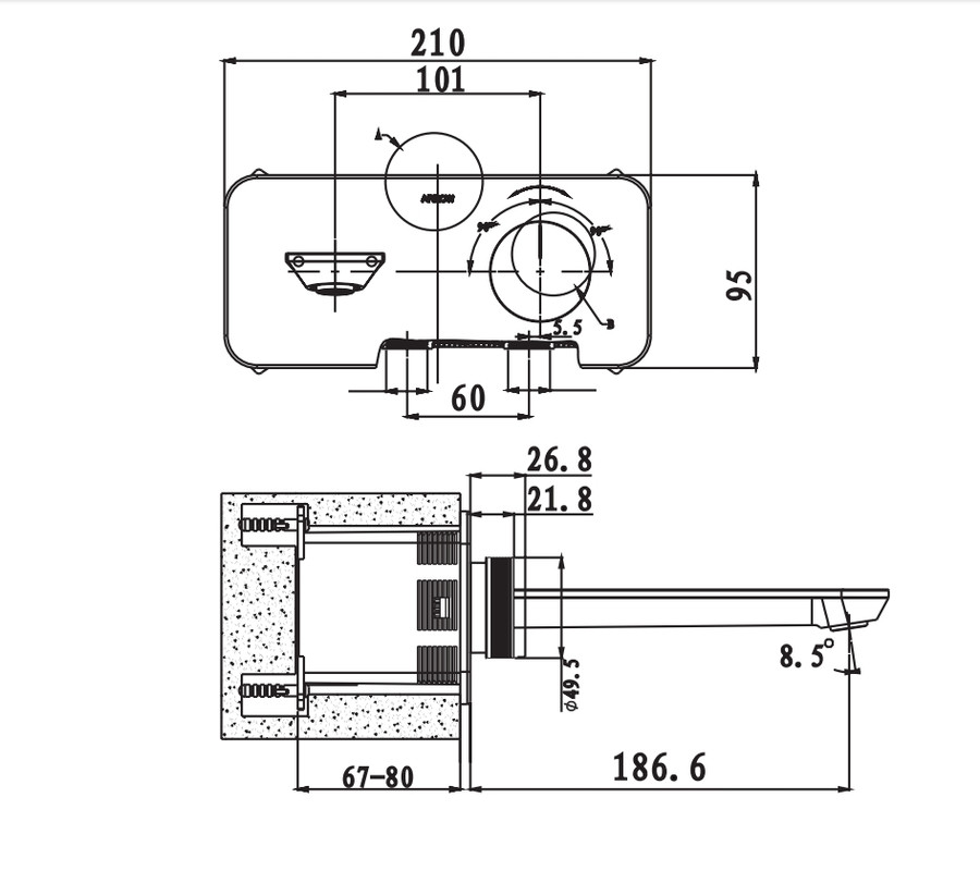 Смеситель для раковины Arrow ARM12872CP хром