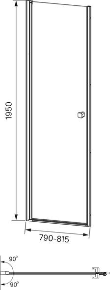 Душевая дверь в нишу 80x195 см Iddis Ray RAY6CP8i69, стекло прозрачное