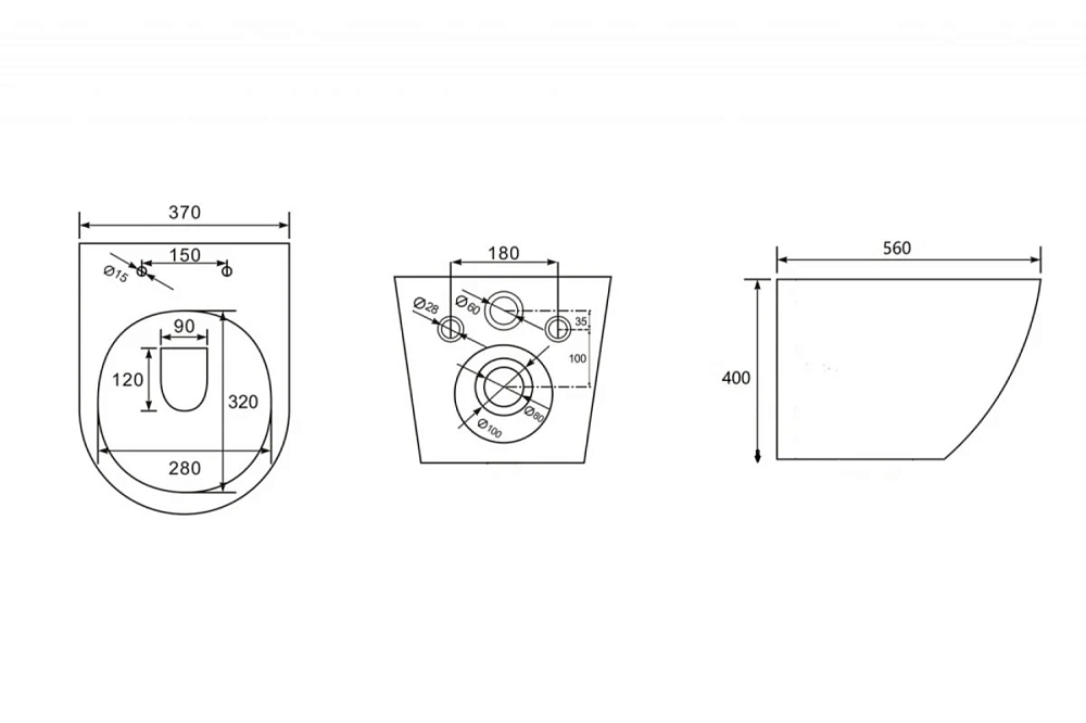 Подвесной унитаз Abber Bequem AC1103MB, безободковый, сиденье микролифт, черный матовый