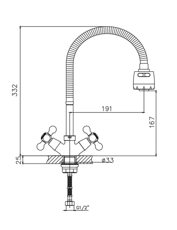 Смеситель для кухни Cron CN19 CN4319-3 хром