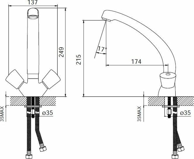 Смеситель для кухни Iddis Praktic 59602B1+Z03, хром