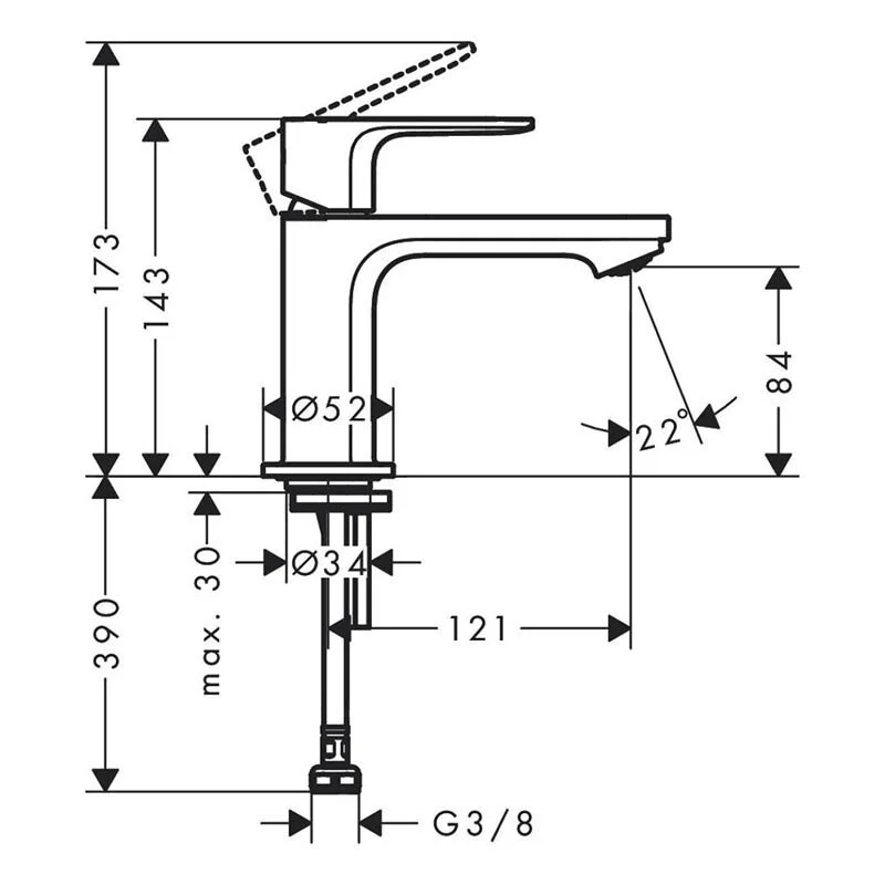 Кран для раковины Hansgrohe Rebris 72506000 хром