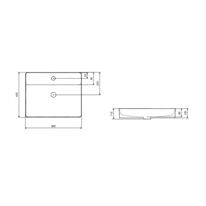 Раковина накладная Excellent Rima CEEX.4901.500.WH белый