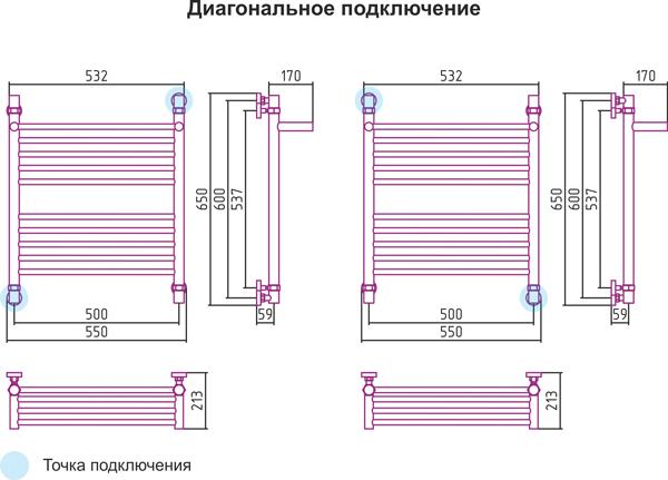 Полотенцесушитель водяной Сунержа Богема 00-0103-6050 60x50 с полкой