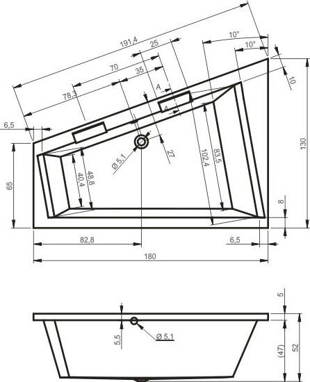 Акриловая ванна Riho Doppio 180х130 R B033001005