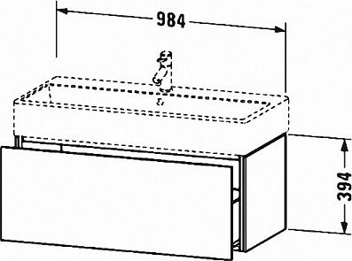 Тумба под раковину 100 см Duravit L-Cube LC61782222, белый глянец