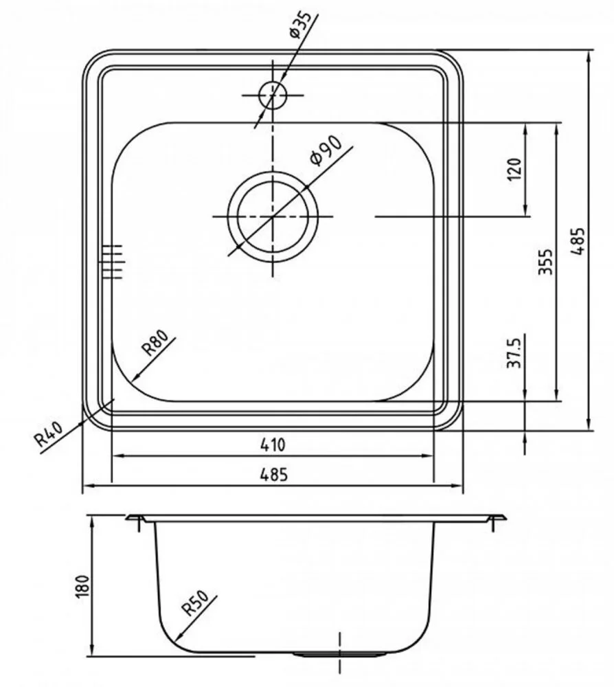 Кухонная мойка Iddis Strit STR48S0i77K/011UPSOi84 серый