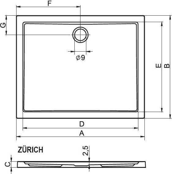 Душевой поддон Riho Zurich 248 80x80 D001006005 белый