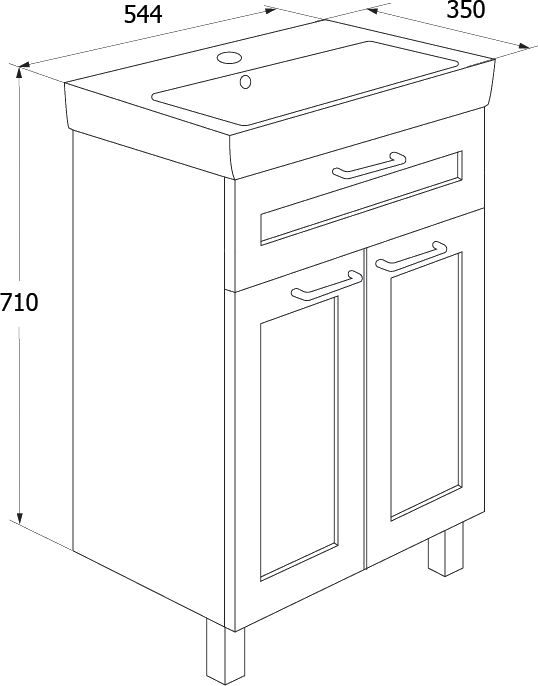 Комплект тумба с раковиной Iddis Sena 60, белый