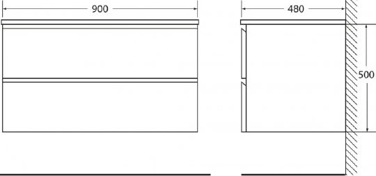 Тумба для комплекта BelBagno LUCE-900-2C-SO-PL polissandro