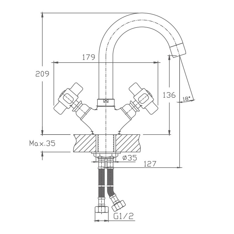 Смеситель для раковины Haiba HB1218 хром