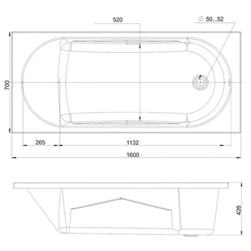 Акриловая ванна Mirsant Каспий MRV0046 белый