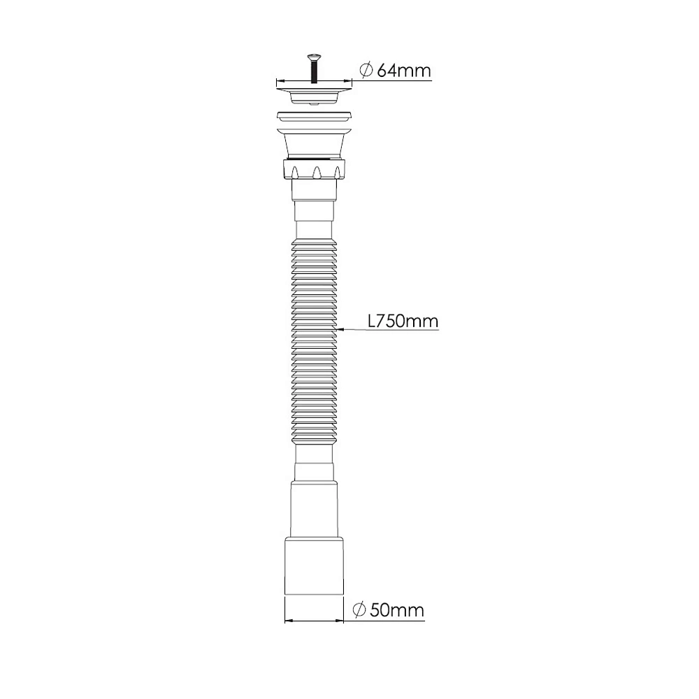 Сифон для раковины Nova 1262 D50 мм белый