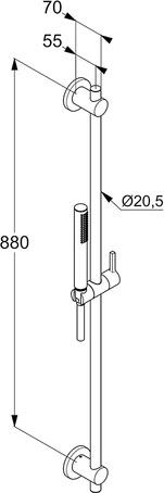 Душевой гарнитур Kludi Nova Fonte Puristic 2084039-15, чёрный