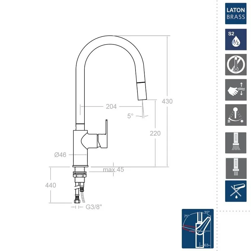 Смеситель для кухни Ramon Soler Rs-Q 937902V1 хром