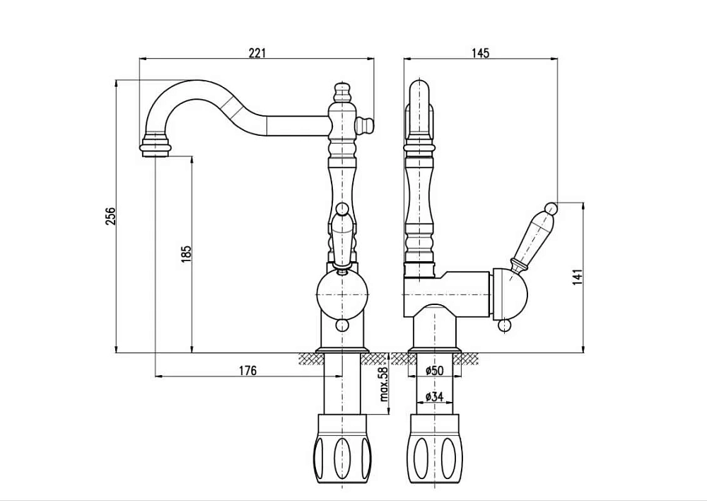 Смеситель для раковины Rav-Slezak Labe L508.5/8 хром