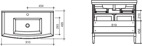 Тумба для комплекта Caprigo Jardin 90 bianco light vintage