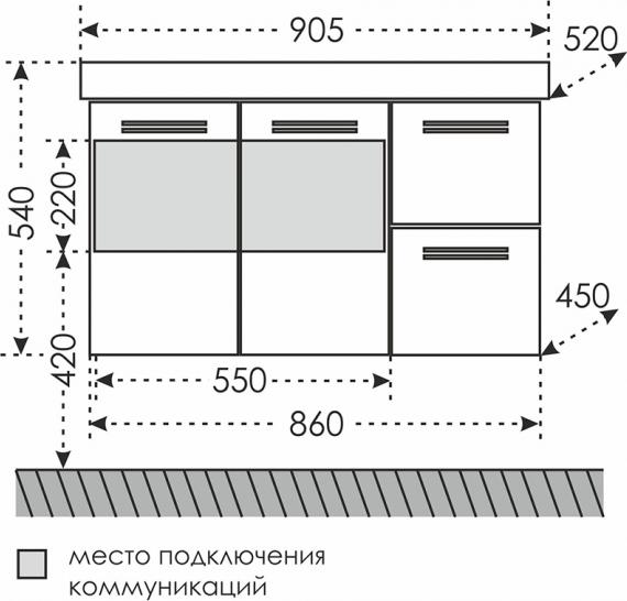 Тумба под раковину СанТа Меркурий 209007 86 см белый