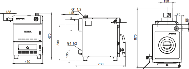 Твердотопливный котел Zota Master MS 458814 0012 (12 кВт)