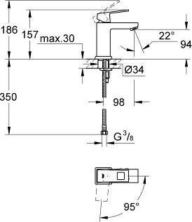 Смеситель для раковины Grohe Eurocube 2339200E