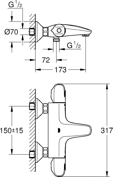 Термостат Grohe Grohtherm 1000 New 34155003 для ванны с душем