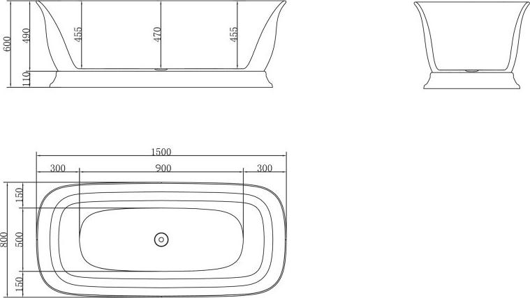 Акриловая ванна BelBagno 150х80 BB400-1500-800