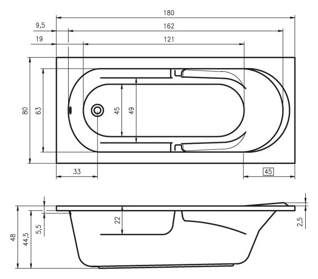 Акриловая ванна Riho Future BC3100500000000_AIR белый