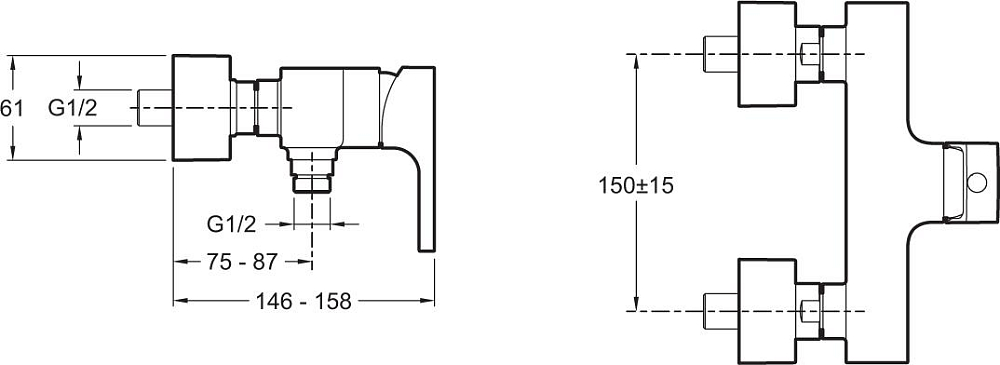 Смеситель для душа Jacob Delafon Strayt E45371-CP