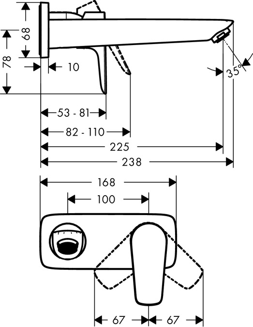 Смеситель для раковины Hansgrohe Talis E 71734340, шлифованный чёрный хром