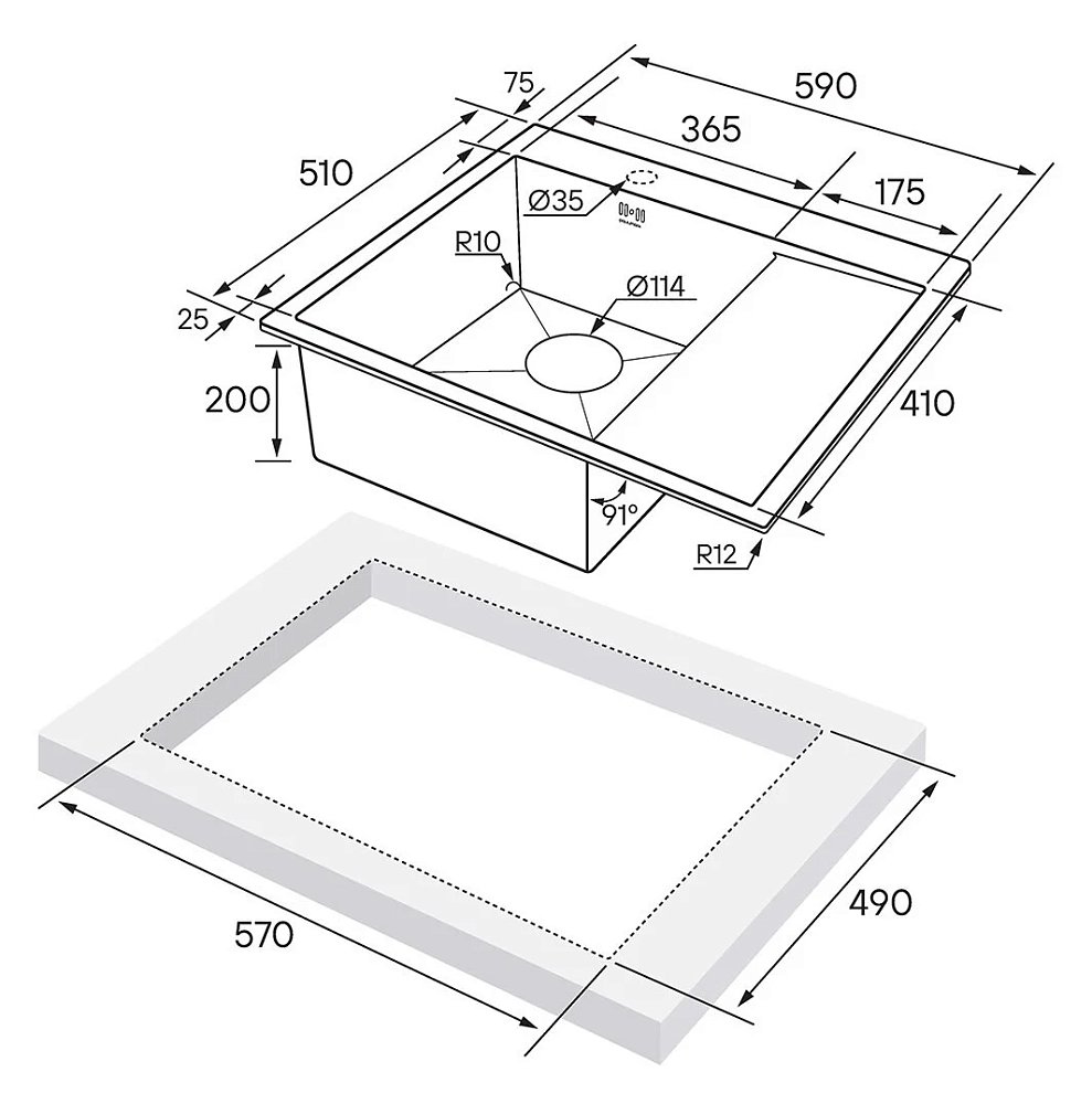 Кухонная мойка Paulmark Flank PM225951-BGL золото