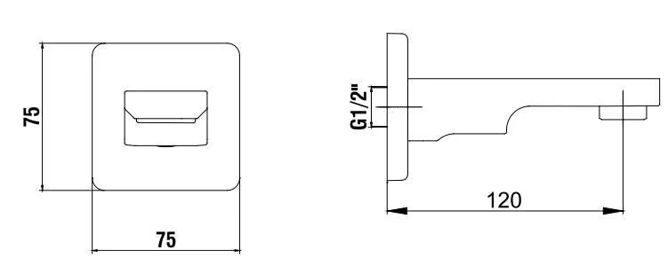 Излив  E.C.A Tiera 102159205C1EX-K черный