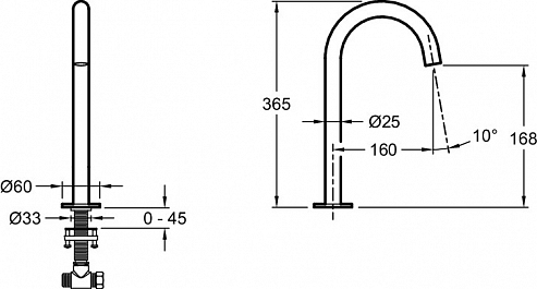 Смеситель для раковины Jacob Delafon Grands Boulevards E25388-CP+E25390-CP+E25389-NF, хром