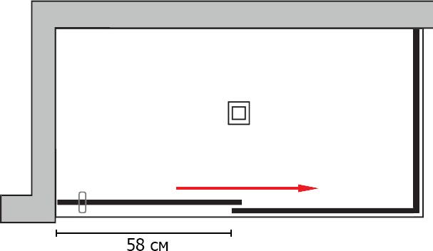 Душевой уголок GuteWetter Slide Rectan GK-863B правая 130x90 см, стекло бесцветное, профиль хром