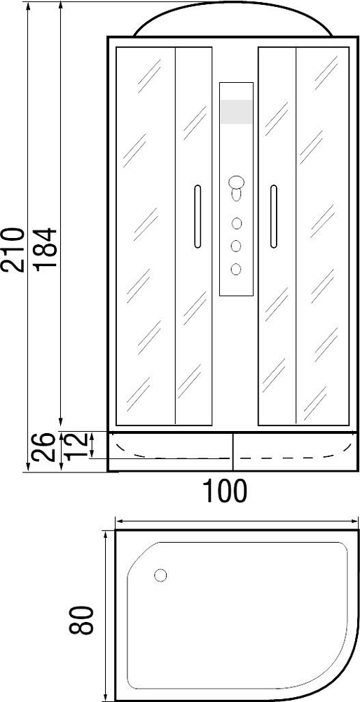 Душевая кабина River Desna 100/80/26 MT L