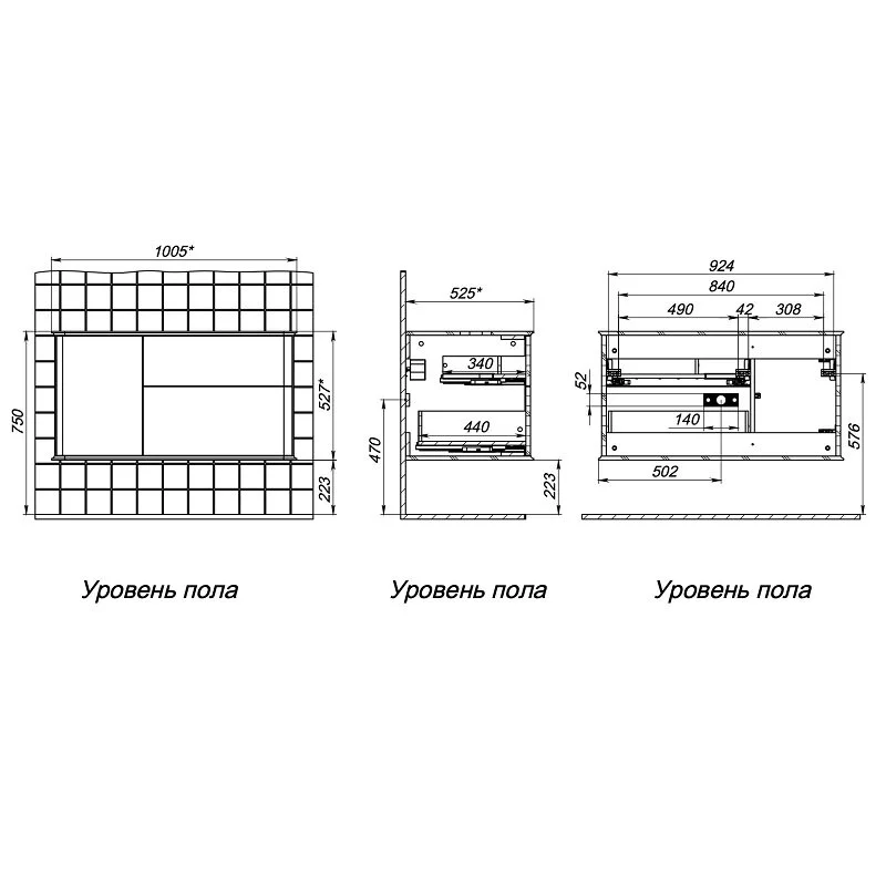 Тумба под раковину Briz Рим 233 03-18100-00 00 БЕЛ белый