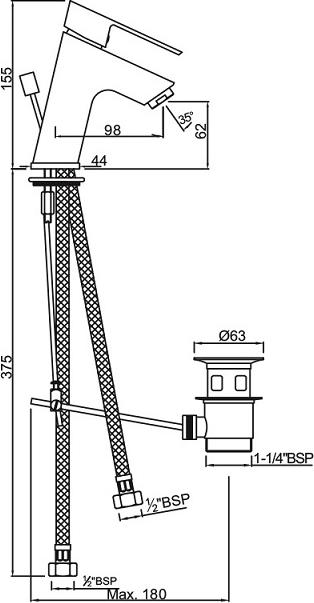 Смеситель для раковины Jaquar Lyric LYR-CHR-38051B, хром