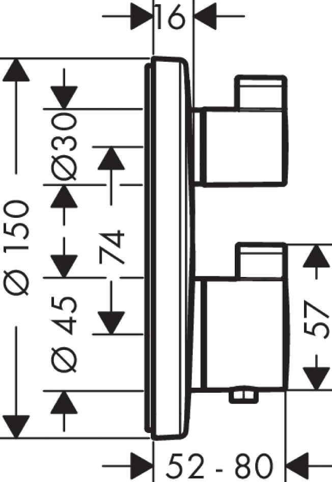 Термостат для ванны с душем Hansgrohe Ecostat S 15758000, хром