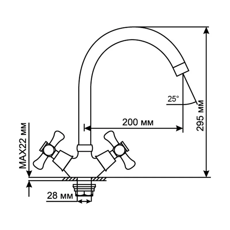 Смеситель для кухни Mixline ML10 ML10-032 хром