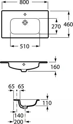 Тумба с раковиной Roca The Gap 80 ZRU9307579 + смеситель, белый глянец