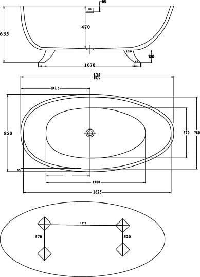 Акриловая ванна BelBagno 170х85 BB42-1700-PERL