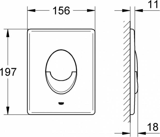 Кнопка смыва Grohe Skate Air 38505AL0 тёмный графит, матовый