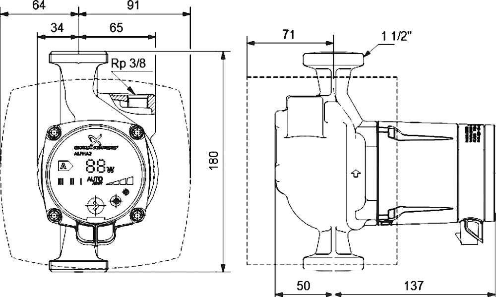 Циркуляционный насос Grundfos Alpha2 25-40 А 180