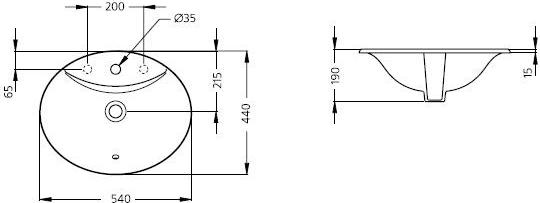 Раковина Ideal Standard Oceane W306301 встраиваемая