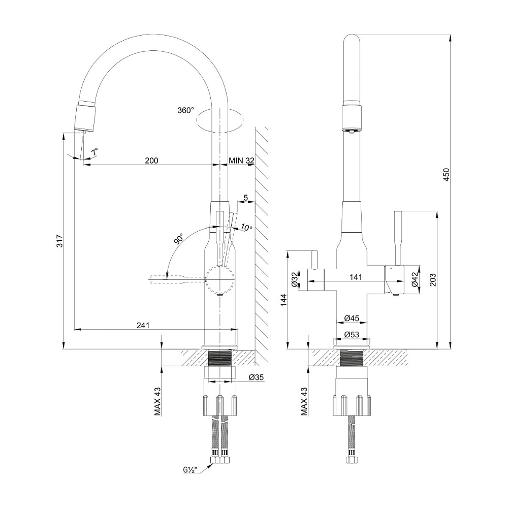 Смеситель для кухни Lemark Expert LM5083S-White белый, сталь