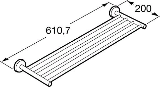 Полка для полотенец с полотенцедержателем Roca Twin 816707001