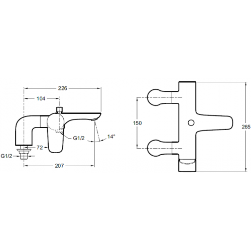 Смеситель для ванны Jacob Delafon Aleo E72283-CP