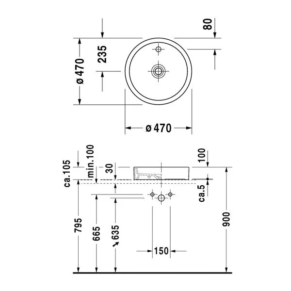 Раковина накладная Duravit Starck 1 386470000 белый