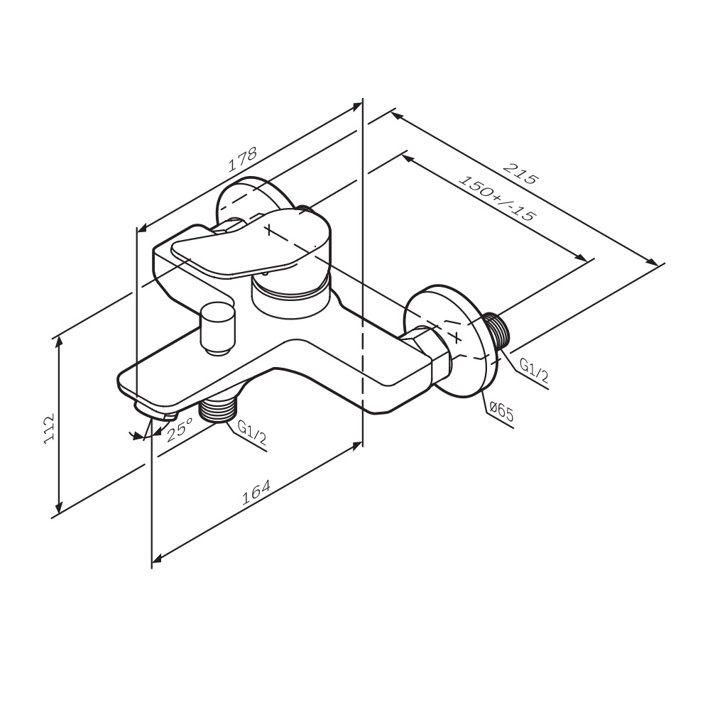 Смеситель для ванны с душем Am.Pm X-Joy F85A10044 розовое золото